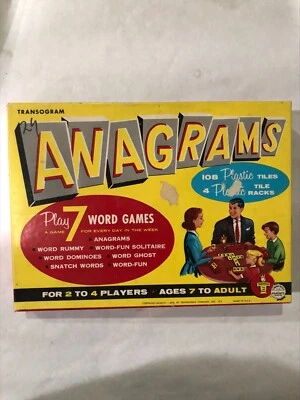 Vintage Transogram 1950s Anagrams 7 Word Games  - Image 1 of 3
