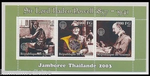 Guinea 2002 MNH SS, Baden Powell Boy Scouts, Olave, Music - Picture 1 of 1