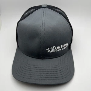 Custom Marble Trucker Hat Gray Black Mens Snapback OSFM Pacific Headwear GR23 - Picture 1 of 6