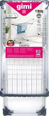 GIMI Stendibiancheria Cavalletto Alluminio mt. 20 con Ruote - Tempo