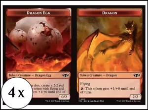 MTG - 4 x Dragon Egg / Dragon (0013) Token - Tarkir: Dragonstorm - Playset 4x x4 - Picture 1 of 2