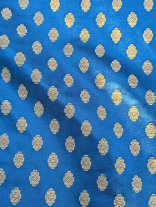 Woven Blue Jaquard Damask Fabric Remnant, 7.2 Meters By JAB Fabrics 137cm Wide - Picture 1 of 4