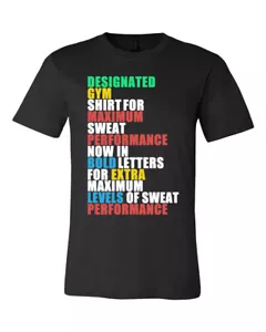 Gym Shirt Inspirational Work Out Funny Graphic Tee Tee Multicolor T-Shirt - Picture 1 of 5