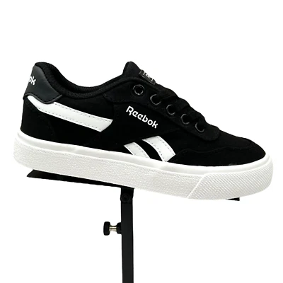 Reebok Little Boys Tech Canvas Casual Sneakers Size 13 Black/White Lace up Shoes - Image 1 of 4