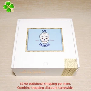 Caja de cigarros de madera vacía Las Calaveras 2022 LC54 7,5" x 7,25" x 3" - Imagen 1 de 12