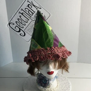 Patchwork witch hat, wizard, elf, gnome, fairy, sz L, Geechlark 6922 - Picture 1 of 8