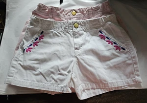 2 Pair of Gymboree Girls Shorts - size 10- Pink and White w/Accents - Picture 1 of 9