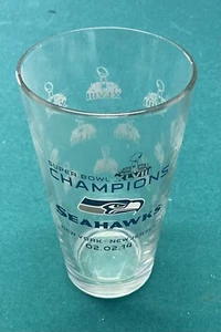 Seattle Seahawks NFL Super Bowl XLVIII Champions 12oz Beer Glass. From 2/2/2014 - Picture 1 of 2