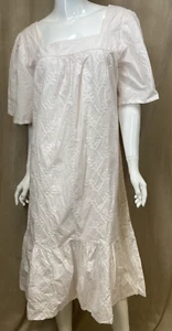 NWT Julia Amory Women's Pink 100% Cotton Embroidered Dress, Made India, Size L - Picture 1 of 15
