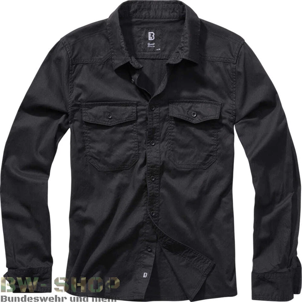 Brandit Flanellshirt schwarz 5XL Bandit Männerhemd Tops Bauchtanz