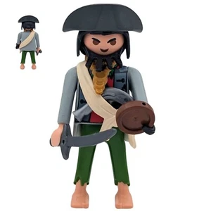 Playmobil figura pirata gris garfio espada pistola barco isla suelto - Imagen 1 de 1