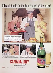 VINTAGE 1940s Print Ad ~ Canada Dry Ginger Ale ~It's Invigorating! Edward Arnold - Picture 1 of 1