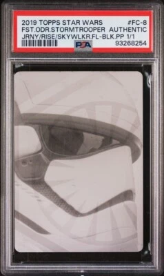 2019 Topps Star Wars First Order Stormtrooper Black Printing Plate 1/1 PSA Slab - Image 1 of 2