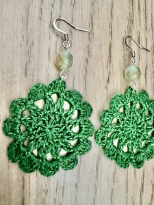 Handmade Crochet Bohemian Earrings - Picture 1 of 6