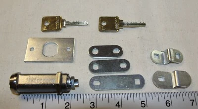 Medeco 72S 2" long cam lock w/ 2 keys & extra mounting hardware - high security - Image 1 of 4