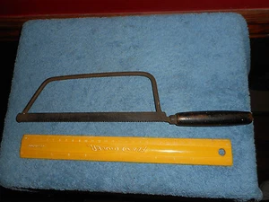 Vintage Bügelsäge Holzgriff feste Klinge Coping Metzger Federsäge 13" lang 1940er - Bild 1 von 12