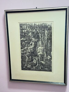 Busy City Street Attractive Women & Man Black Signed Numbered Framed Print - Picture 1 of 15