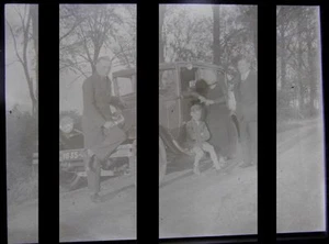 x 2 PLAQUES VERRE PHOTO NEGATIF BALLADE EN AUTOMOBILE region LUXEMBOURG 1930 - Picture 1 of 2