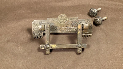 Antique Arts Crafts Brass / Bronze Dresser Furniture Drawer Pull Handle Hardware - Image 1 of 4