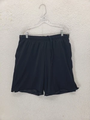 Pantalones Cortos Tek Gear Hombres Medianos Negros Malla Atlética Cordón Forrado Poliéster Gimnasio Foto 1 de 4