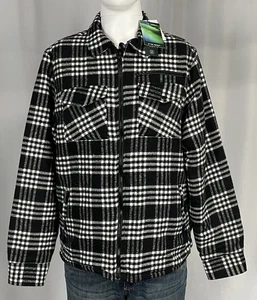 Sovereign Code Men's Medium Black White Plaid Woven Insulated Zip Up Jacket New - Picture 1 of 4