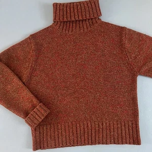 Mercer & Madison Lambswool Angora Turtleneck Marled Red Brown Sweater Large - Picture 1 of 4