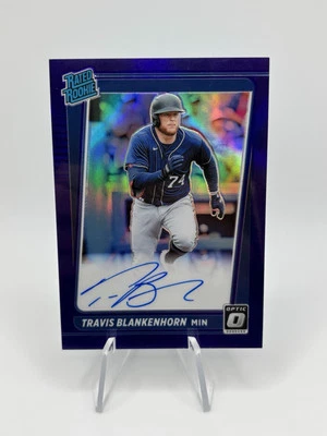 Travis Blankenhorn 2021 Optic Rated Rookie Autograph Purple Holo #/75 - Image 1 of 2