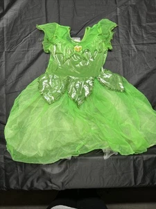 Disney Youth Girls TinkerBell Dress Costume Sz 7/8 lime green no wings or wand - Picture 1 of 9