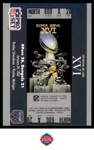1991 Pro Set Super Bowl Ticket Replica #16 SB XVI Ticket - Picture 1 of 2