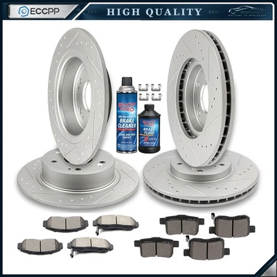 Ceramic Brake Pads And Rotors Front Rear For Honda Accord Acura TSX - Imagem 1 de 4