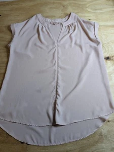 Philosophy Republic Clothing Damen Top Gr. Medium Rosa Ärmellos Bluse High Lo - Bild 1 von 6