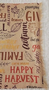 Runner da tavolo Autunno/Ringraziamento marrone chiaro con frange 36"x13" - Foto 1 di 7