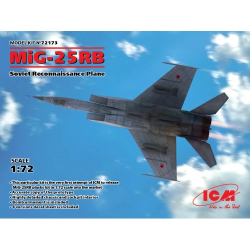MIG-25 RB SOVIET RECONNAISSANCE PLANE KIT 1:72 Icm Kit Aerei Nouveau modèle - Photo 1/1