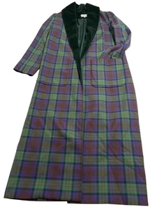 Maria de la Orden Coat in Green Purple Plaid - Picture 1 of 3