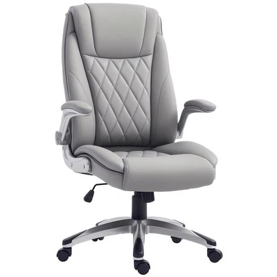 VINSETTO Executive Office Chair with Arms, PU Leather Ergonomic Office Chair