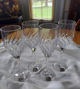 Set of 4 NWT Discontinued MIKASA Windlass SLOVENIA 8" Crystal Water Wine Glasses - Picture 1 of 8