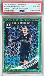 2018 Panini Samir Handanovic #36 (Optic Green) PSA 10 GEM MINT (RARE: Pop 1) - Picture 1 of 2