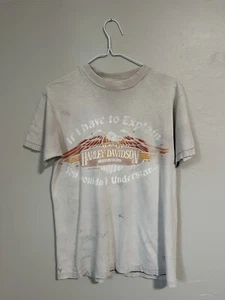 Vintage 80s Harley Davidson T Shirt Size Medium Eagle Wouldnt Understand Rare - Picture 1 of 10
