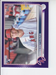 2022 Topps Update Purple Parallel Reid Detmers RC US62 Angels Meijer