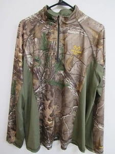 Realtree Xtra Camo Deep Green Long Sleeve 1/4 Zip Pullover Hunting Hiking XL - Picture 1 of 4