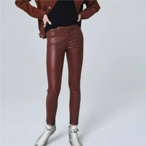 AG ADRIANO GOLDSCHMIED Damen 27R Super Skinny Fit Coated Jeans ROT - Bild 1 von 16