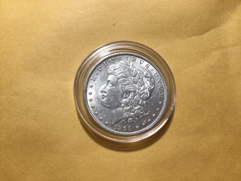 Fresh BU 1896 Morgan Silver Dollar - Uncirculated Condition Cover