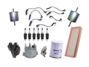 Spark Plugs Wires Distributor Cap Air Gas Oil Filters For Ford F150 4.9L 1989-96 - Picture 1 of 6