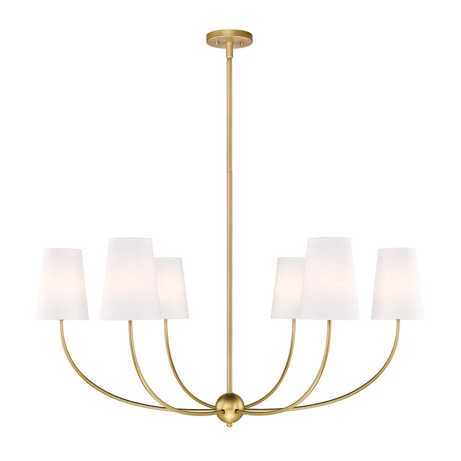 Lámpara de araña Z-Lite Shannon 6 luces 42", latón frotado/blanco - 3040-42RB Foto 1 de 1