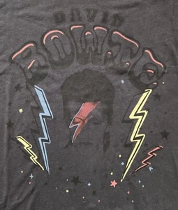 2023 American Eagles AE Band DAVID BOWIE ZIGGY STARDUST Black T-Shirt M Fits L - Picture 1 of 4