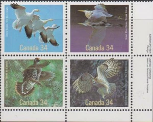 CANADA 1095 BIRDS OF CANADA  1986 plate block LR  MNH - Foto 1 di 1