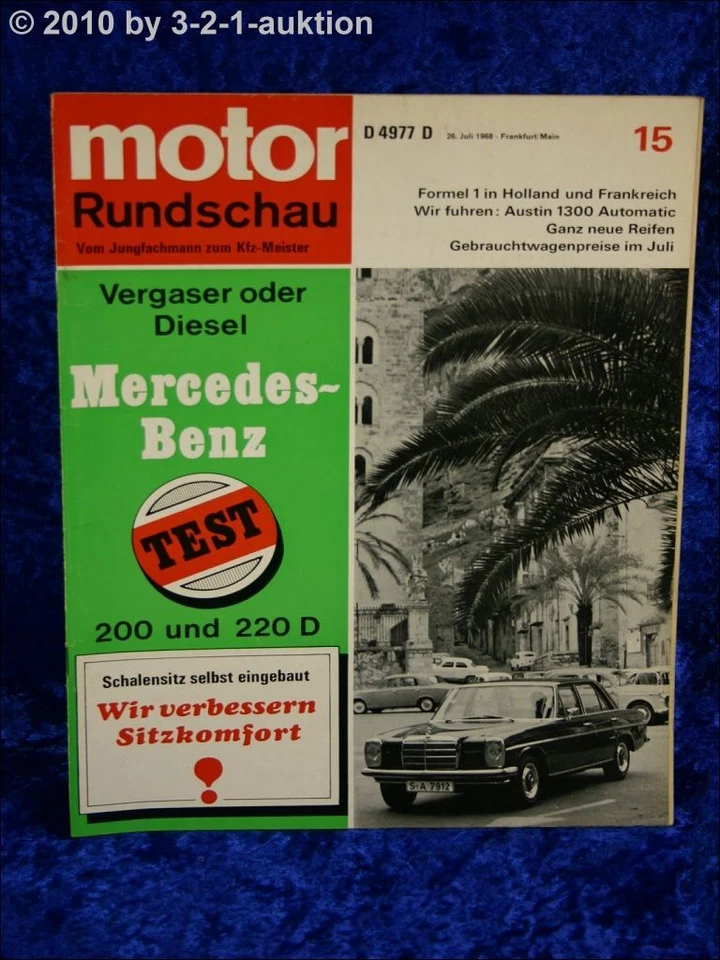 Motor Rundschau 15/68 Mercedes 200 + 220 D Austin 1300 - Immagine 1 di 1