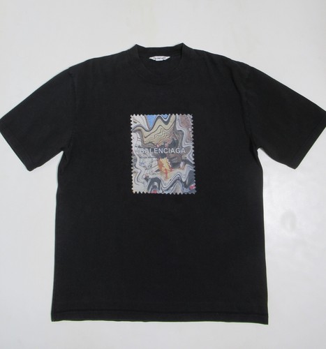 T shirt uomo Balenciaga classica stampata collo Crew nera 612966 taglia L