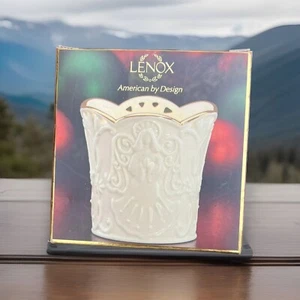 Lenox Merry Lights Windlicht Teelicht Kerzenhalter ~ Weihnachtsbaum Goldrand Schale - Bild 1 von 3