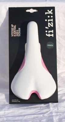 NUEVO Sillín de bicicleta para mujer Fizik Vitesse HP - Rieles Kium - Blanco/Rosa - 249G Foto 1 de 4